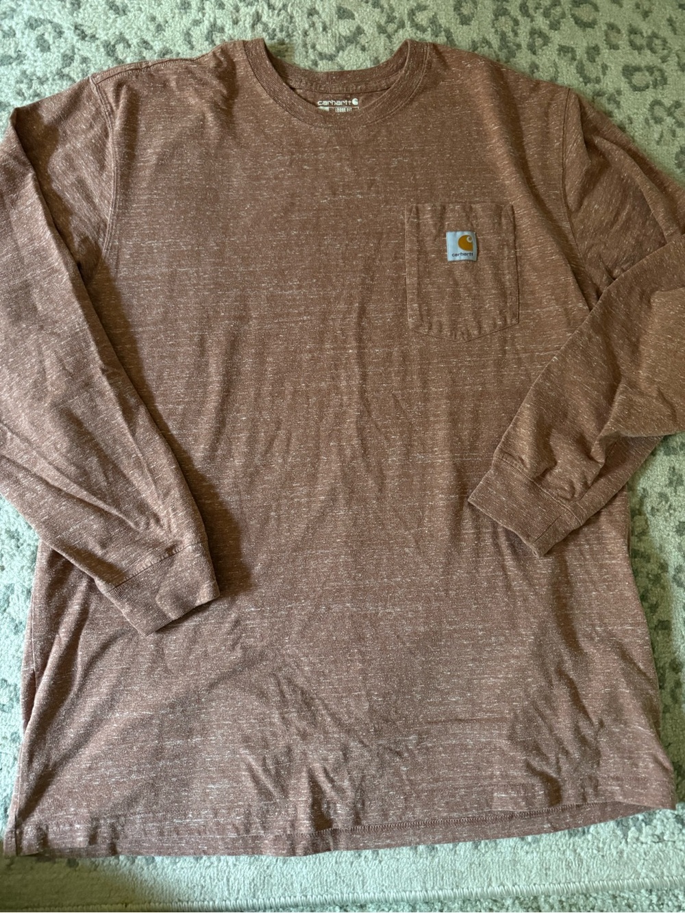 Carhartt Men’s Long-Sleeve Pocket Tee - Mauve/Brown Heather